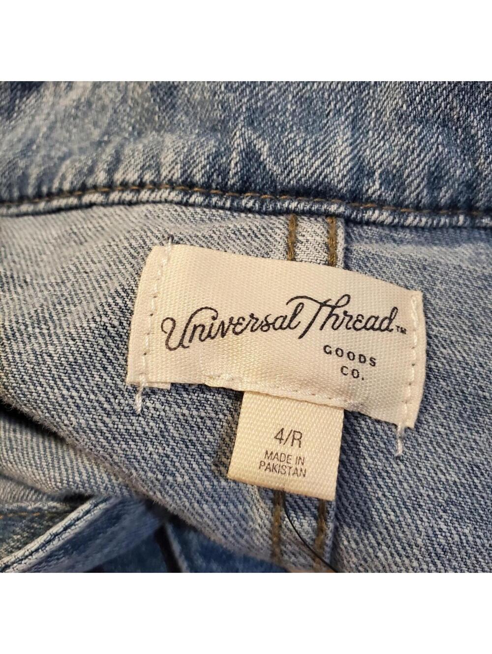 Universal Thread Denim Jumpsuit Boiler Suit Women's Size 4R Blue Button Front - Picture 3 of 8